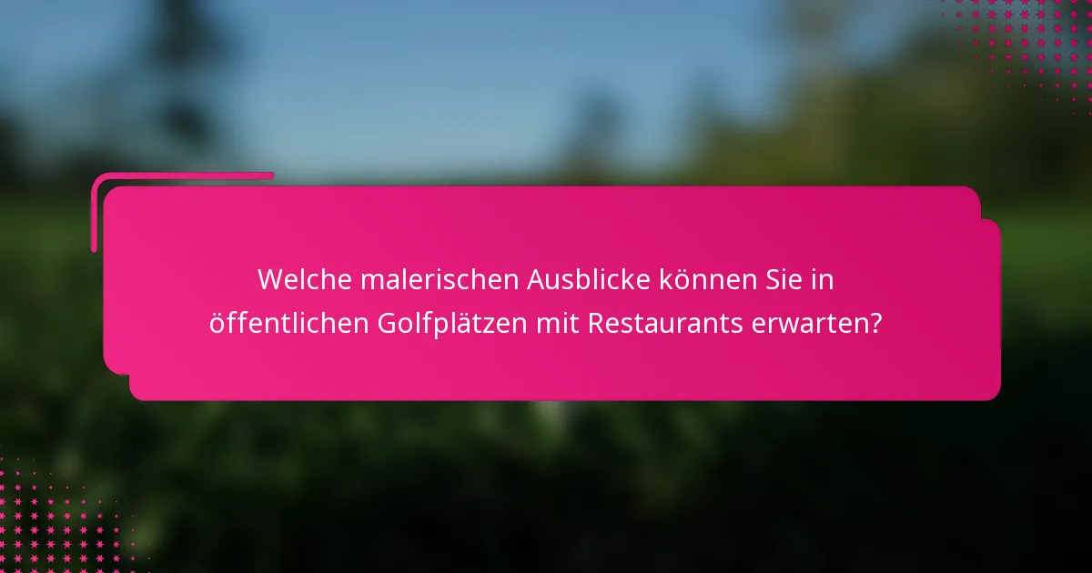 Welche malerischen Ausblicke können Sie in öffentlichen Golfplätzen mit Restaurants erwarten?