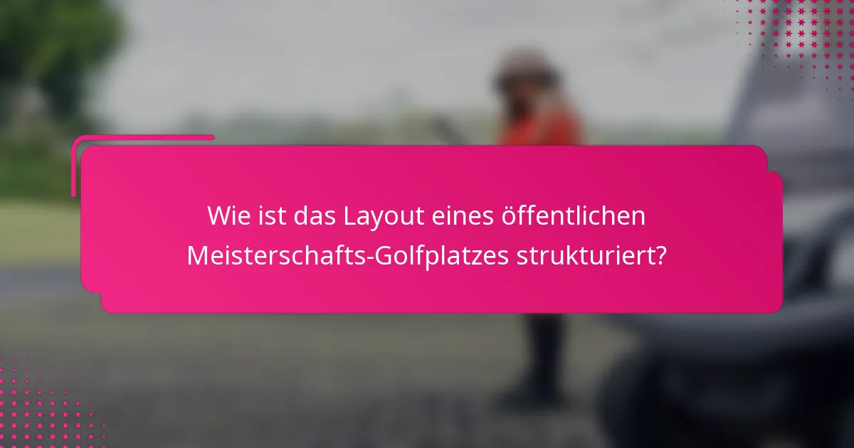 Wie ist das Layout eines öffentlichen Meisterschafts-Golfplatzes strukturiert?