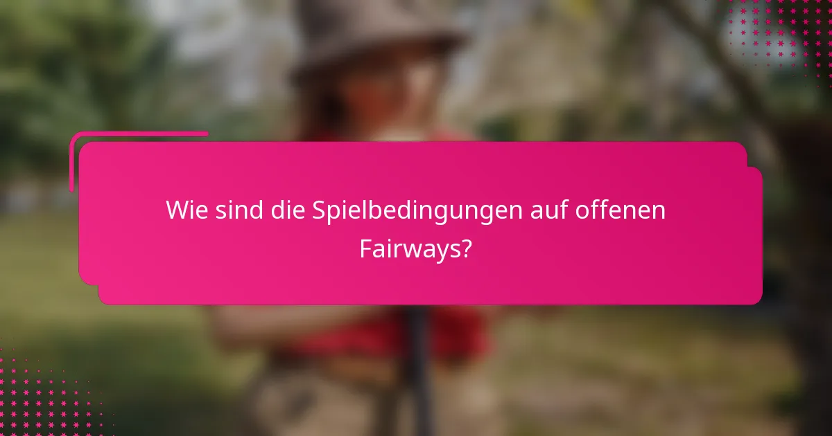 Wie sind die Spielbedingungen auf offenen Fairways?